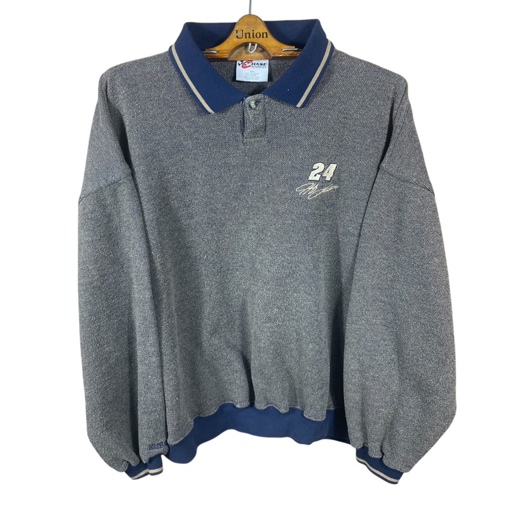 Vintage NASCAR Jeff Gordon #24 Mens/Unisex Collared Long Sleeve Sweater Size 2XL